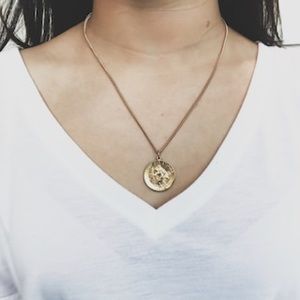 St. Christopher Large Pendant 24k Plated Necklace